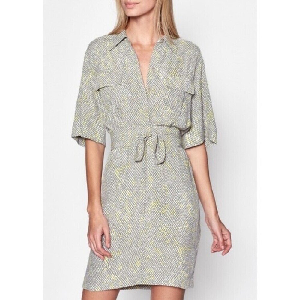Equipment Women's Snake Dress Green Yellow Size 8 $540 NWT fits smaller